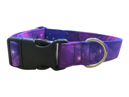 Softshellový obojek pro psa vesmírný Galaxy Violet