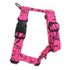 Svítivě růžový softshellový postroj pro psa Neon Splashes Pink