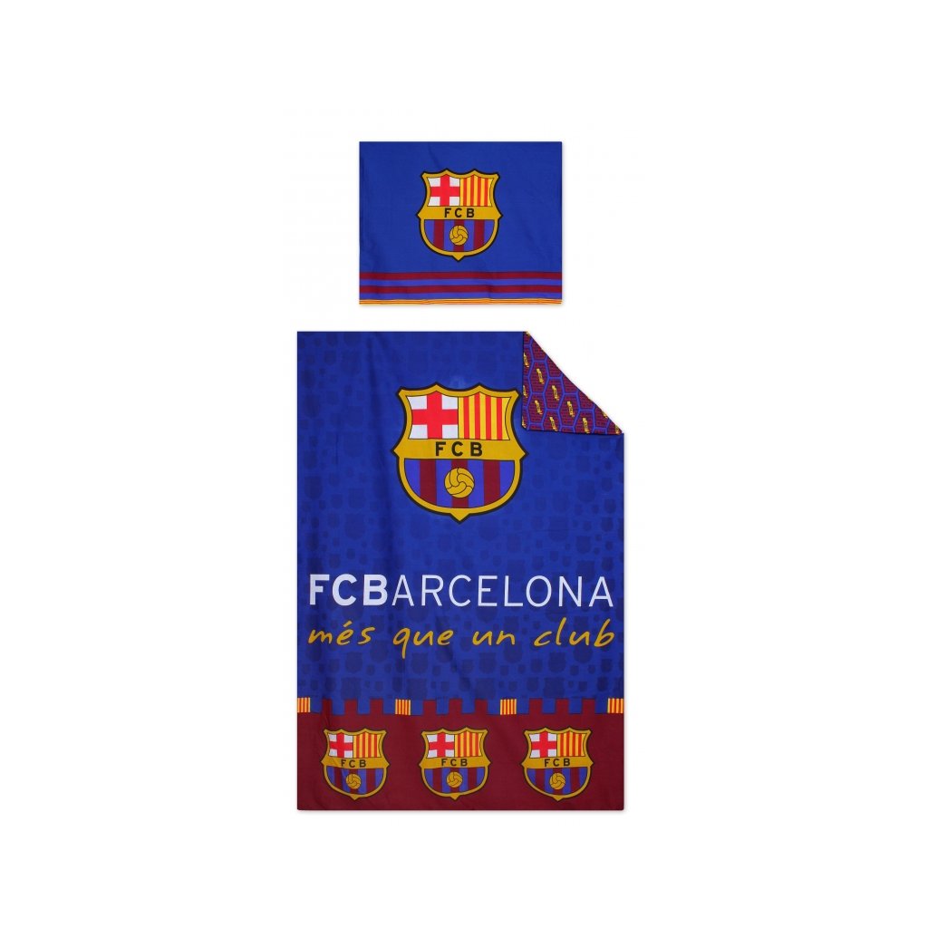 Dětské dvoudílné povlečení FC Barcelona 140 x 200 cm modrá