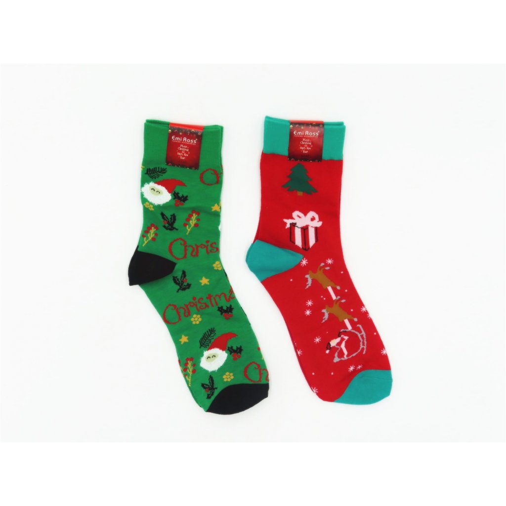 Pánské vánoční ponožky s dárkovou krabičkou-2 páry v balení 43-47