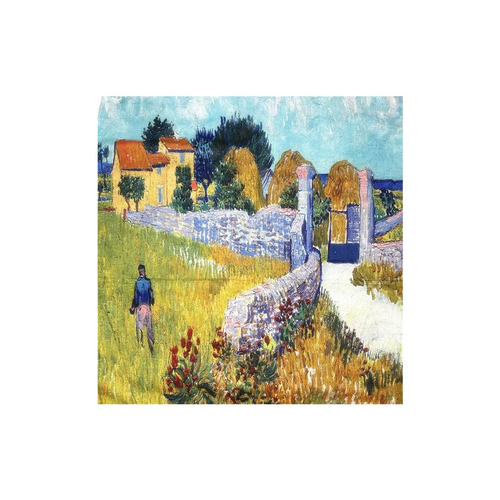 šála 180 x 70 cm s obrazem Farmhouse in Provence od Vincenta van Gogha