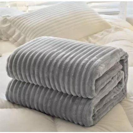 Deka 150 x 200 cm mikroplyš šedá