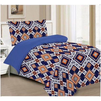 Dvoudílné povlečení Mexiko bavlna/mikrovlákno černá oranžová 140x200 na jednu postel