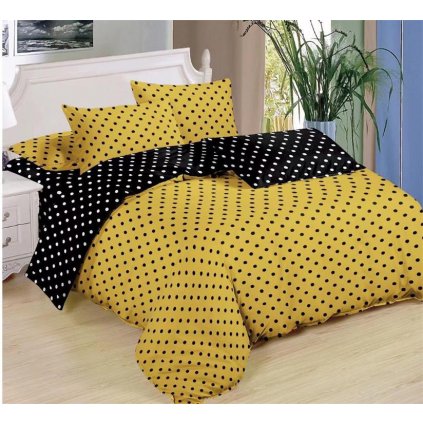 Sedmidílné povlečení puntíky bavlna mikrovlákno 140x200 na dvě postele