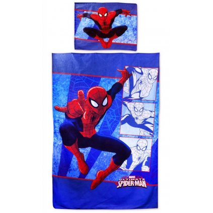 Dětské povlečení Spiderman modrá červená 140x200 na jednu postel