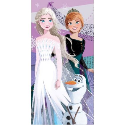 Plážová osuška Ledové království Anna, Elsa a Olaf 70 x 140 cm