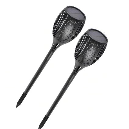 2 x 96 LED solární zahradní svítidlo s efektem tančících plamenů (na zeď / do půdy)