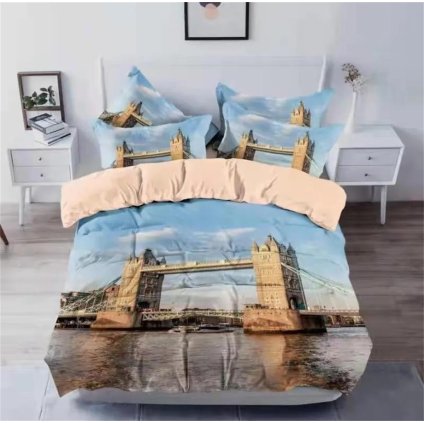 3-dílné povlečení Tower Bridge 3 D 140x200 na jednu postel