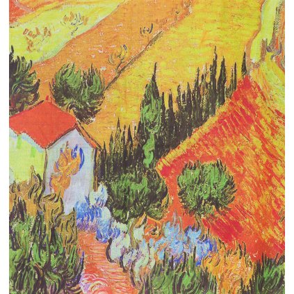 Šála 180x70 cm Vincent Van Gogh Landscape with House and Ploughman