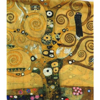 Šála bavlněná 180 x 70 cm Strom života od Gustava Klimta