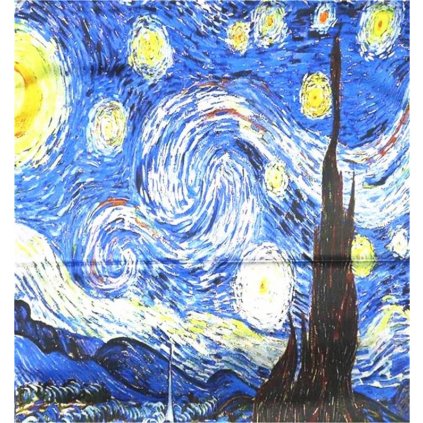 Saténový šátek 180 x 70 cm Vincent van Gogh Hvězdná noc
