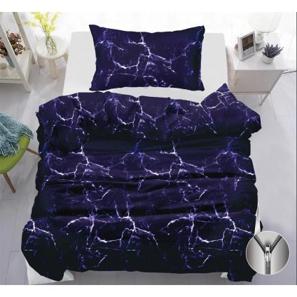 2-dílné povlečení abstrakce bavlna fialová 140x200 na jednu postel