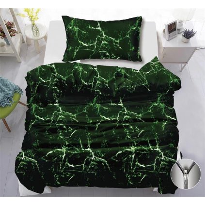 2-dílné povlečení abstrakce bavlna zelená 140x200 na jednu postel