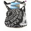 Dámská látková crossbody taška s bílým potiskem Paris