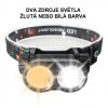Čelovka se dvěma světly a nabíjením přes USB