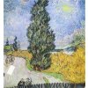 Šála 180 x 70 cm Vincent van Gogh - Cesta s cypřišem a hvězdou