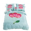 7-dílné povlečení třešňové balónky 3 D modré 140x200 na dvě postele