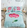7-dílné povlečení třešňové balónky 3 D modré 140x200 na dvě postele