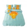 3-dílné povlečení pomerančové slunce 3 D tyrkysové 140x200  na jednu postel