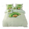 3-dílné povlečení kiwi vějíře 3 D zelené 140x200na jednu postel