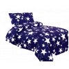 Dvoudílné krepové povlečení hvězdy modrá bílá