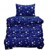 2-dílné tmavě modré povlečení  140x200 s bílými hvězdami pro jednu postel