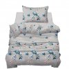 Povlečení na jednu postel  květena 140x200/70x90 cm - světle šedá
