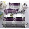 2-dílné povlečení ornamenty bavlna/mikrovlákno fialová šedá 140x200 na jednu postel