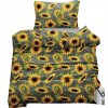 2-dílné tmavošedé povlečení 140x200 se žlutými slunečnicemi