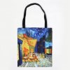 Nákupní taška s potiskem malby Café Terrace at Night od Vincenta van Gogha