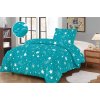 Povlečení mikroplyš kometky tyrkysová  70x90/140x200cm
