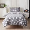 Mikroplyšové povlečení  šedé  puntíkem  70 x 90 cm, 140 x 220 cm