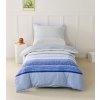 Oboustranné ložní povlečení s pruhovaným vzorem v modro-šedé kombinaci 140 × 200 cm / 70 × 90 cm