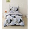 Oboustranné ložní povlečení s geometrickým mramorovým vzorem v šedo-černé kombinaci 140 × 200 cm / 70 × 90 cm
