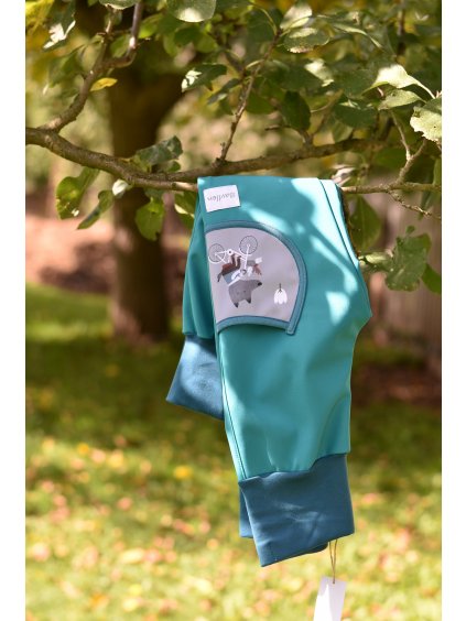 Softshell kalhoty s fleecem - vlk na kole