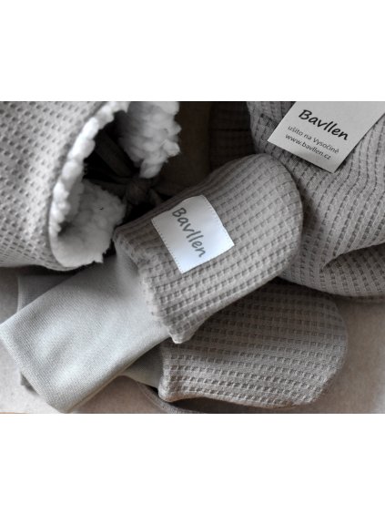 Bezpalcové rukavičky - vafle/zateplené