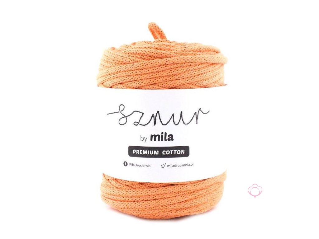 Bavlněná šňůra MILA Premium Cotton 5 mm - meruňková