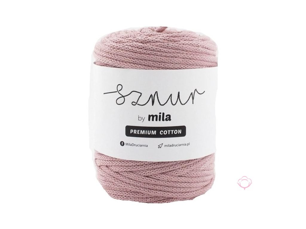 Bavlněná šňůra MILA Premium Cotton 5 mm - pudrová