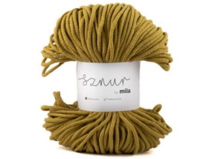 Bavlněná šňůra MILA 5 mm - zlaté kiwi