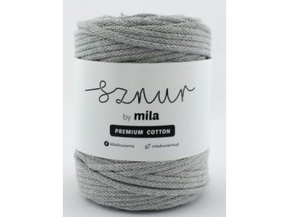 Bavlněná šňůra MILA Premium Cotton 5 mm - šedá světlá
