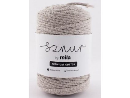 Bavlněná šňůra MILA Premium Cotton 5 mm - lněná
