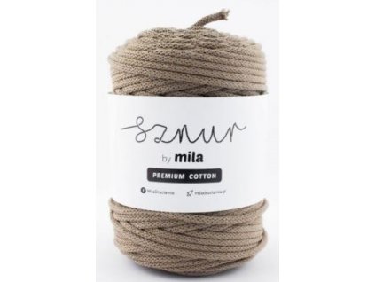 Bavlněná šňůra MILA Premium Cotton 5 mm - cappuccino