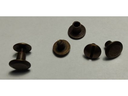 Opaskový nýt šroubovací Ø7 mm - staromosaz tmavá