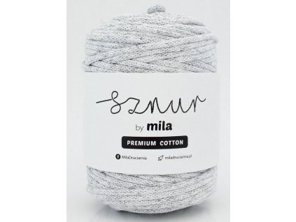 Bavlněná šňůra MILA Premium Cotton 5 mm - mlhavé nebe