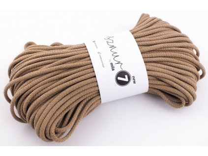 Bavlněná šňůra MILA Super 7 mm - kávová