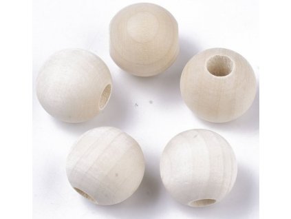 Dřevěný korálek nelakovaný 40 mm - průvlek 10 mm