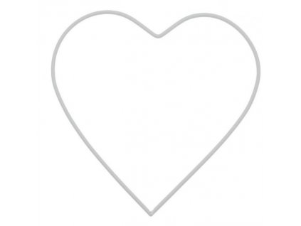 Kovové srdce bílé - průměr 150 mm