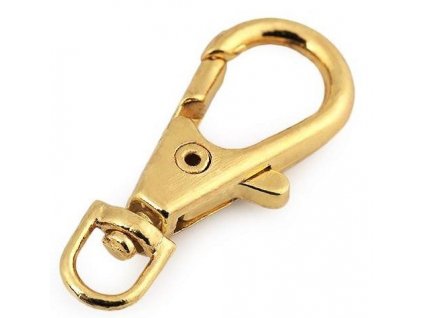 Kovová karabinka průvlek 4 mm - zlatá