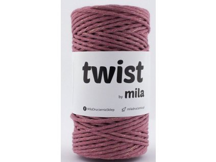 TWIST MILA 3 mm - starorůžová tmavá zlatá