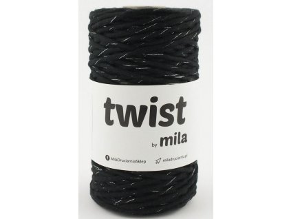 TWIST MILA 3 mm - černá stříbrná